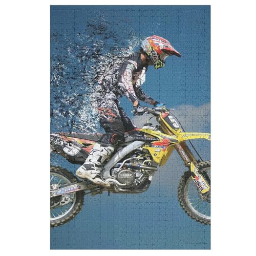 Puzzle Motorrad, 1000 Puzzleteile Für Kinder, Holzpuzzles, Geeignet Für Erwachsene Lernspiel, （78×53cm） von AASWSWW