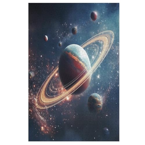 Puzzle Planet, 1000 Puzzleteile Für Kinder, Holzpuzzles, Geeignet Für Erwachsene Lernspiel, （78×53cm） von AASWSWW