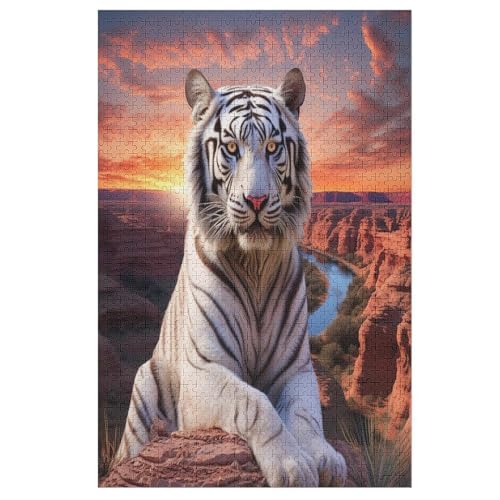Puzzle Tiger, 1000 Puzzleteile Für Kinder, Holzpuzzles, Geeignet Für Erwachsene Lernspiel, （78×53cm） von AASWSWW