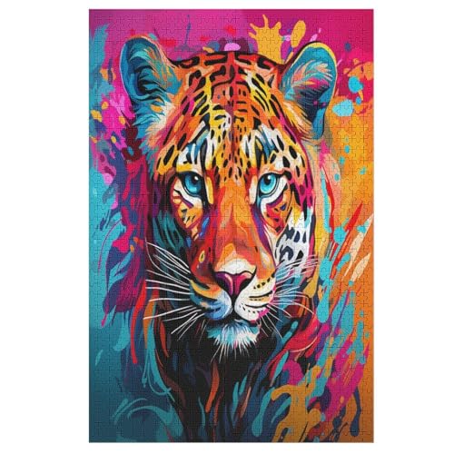 Puzzle Tiger, 1000 Puzzleteile Für Kinder, Holzpuzzles, Geeignet Für Erwachsene Lernspiel, （78×53cm） von AASWSWW