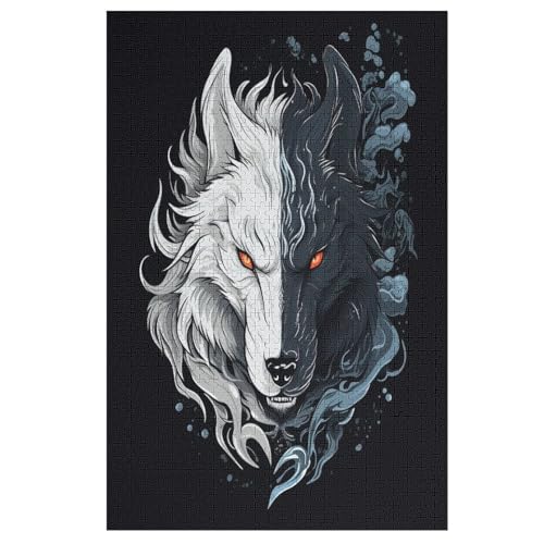Puzzle Wolf, 1000 Puzzleteile Für Kinder, Holzpuzzles, Geeignet Für Erwachsene Lernspiel, （78×53cm） von AASWSWW