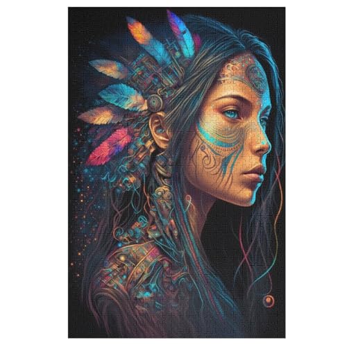 Puzzles Amérindiens, 1000 Teile, Puzzle Aus Holz Für Erwachsene Und Kinder Ab 12 Jahren, Lernspielzeug （78×53cm） von AASWSWW