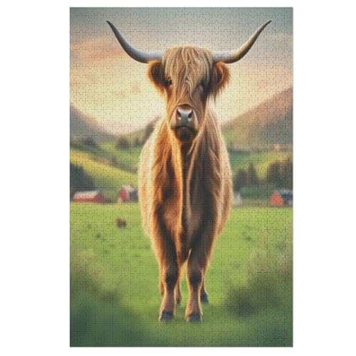 Puzzles Animal Kuh, 1000 Teile, Puzzle Aus Holz Für Erwachsene Und Kinder Ab 12 Jahren, Lernspielzeug （78×53cm） von AASWSWW