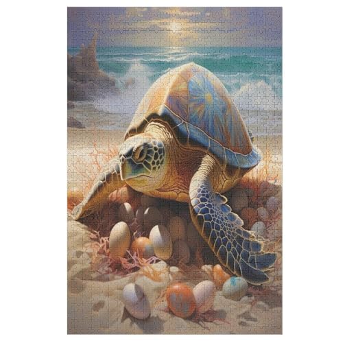 Puzzles Animal Schildkröte, 1000 Teile, Puzzle Aus Holz Für Erwachsene Und Kinder Ab 12 Jahren, Lernspielzeug （78×53cm） von AASWSWW