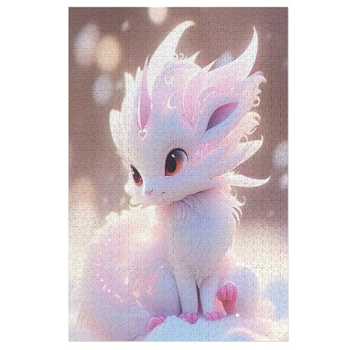 Puzzles Cute Drache, 1000 Teile, Puzzle Aus Holz Für Erwachsene Und Kinder Ab 12 Jahren, Lernspielzeug （78×53cm） von AASWSWW