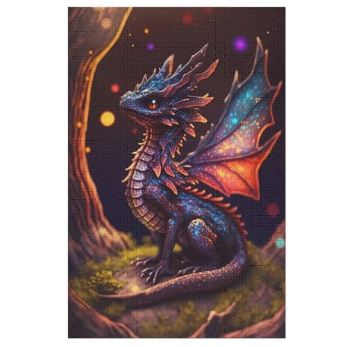 Puzzles Drache, 1000 Teile, Puzzle Aus Holz Für Erwachsene Und Kinder Ab 12 Jahren, Lernspielzeug （78×53cm） von AASWSWW