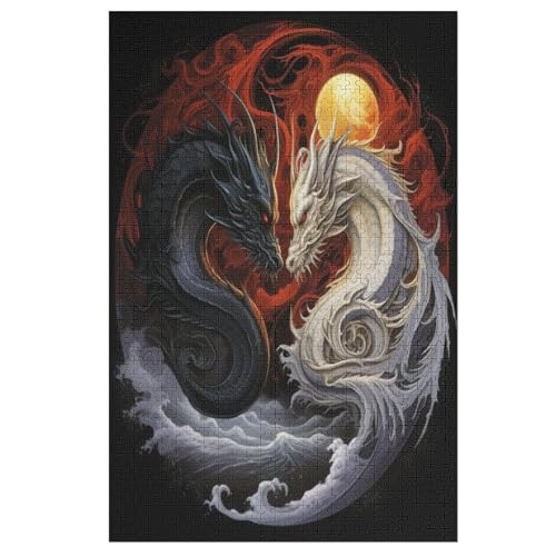Puzzles Drache, 1000 Teile, Puzzle Aus Holz Für Erwachsene Und Kinder Ab 12 Jahren, Lernspielzeug （78×53cm） von AASWSWW