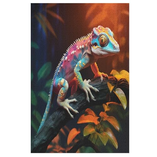 Puzzles Eidechse, 1000 Teile, Puzzle Aus Holz Für Erwachsene Und Kinder Ab 12 Jahren, Lernspielzeug （78×53cm） von AASWSWW