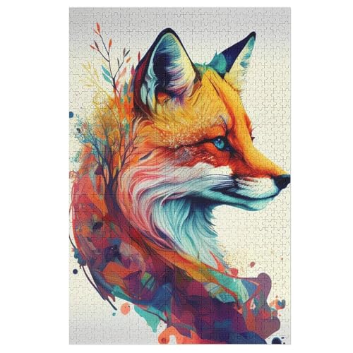 Puzzles Fuchs, 1000 Teile, Puzzle Aus Holz Für Erwachsene Und Kinder Ab 12 Jahren, Lernspielzeug （78×53cm） von AASWSWW