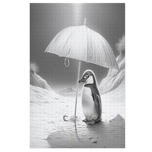 Puzzles Für Erwachsene, 1000 Teile, Animal Pinguin, Kreative Holzpuzzles, Praktisches Spiel, Familiendekoration （78×53cm） von AASWSWW