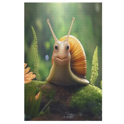 Puzzles Für Erwachsene, 1000 Teile, Animal Snail, Kreative Holzpuzzles, Praktisches Spiel, Familiendekoration （78×53cm） von AASWSWW