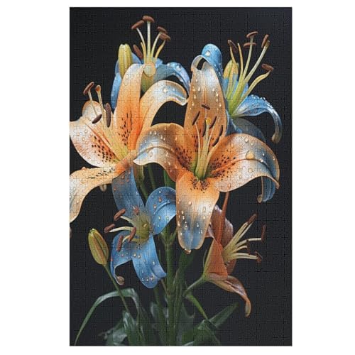 Puzzles Für Erwachsene, 1000 Teile, Blume, Kreative Holzpuzzles, Praktisches Spiel, Familiendekoration （78×53cm） von AASWSWW