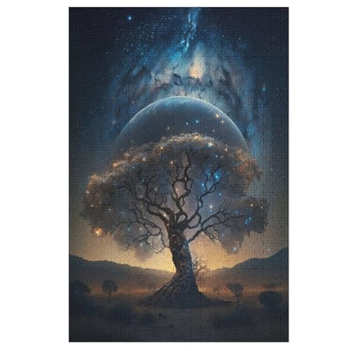 Puzzles Für Erwachsene, 1000 Teile, Kosmischer Lebensbaum, Kreative Holzpuzzles, Praktisches Spiel, Familiendekoration （78×53cm） von AASWSWW