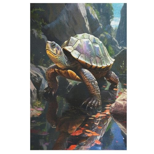 Puzzles Für Erwachsene, 1000 Teile, Sea Schildkrötes, Kreative Holzpuzzles, Praktisches Spiel, Familiendekoration （78×53cm） von AASWSWW