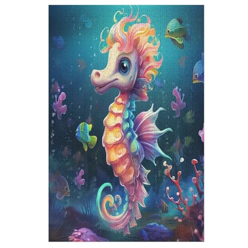 Puzzles Für Erwachsene, Animal Seahorse Puzzle, 1000 Teile, Kreatives, Geistiges Spielzeug, Kinder, Montagespiele （78×53cm） von AASWSWW