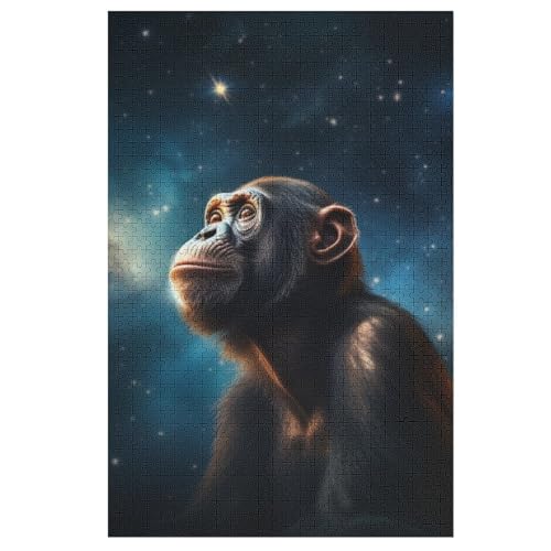 Puzzles Für Erwachsene AFFE,1000-teilige Puzzle Für Kinder Ab 12 Jahren, Holzpuzzles Für Die Heimdekoration, （78×53cm） von AASWSWW