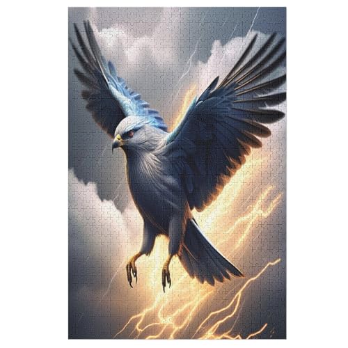 Puzzles Für Erwachsene Animal Adler,1000-teilige Puzzle Für Kinder Ab 12 Jahren, Holzpuzzles Für Die Heimdekoration, （78×53cm） von AASWSWW