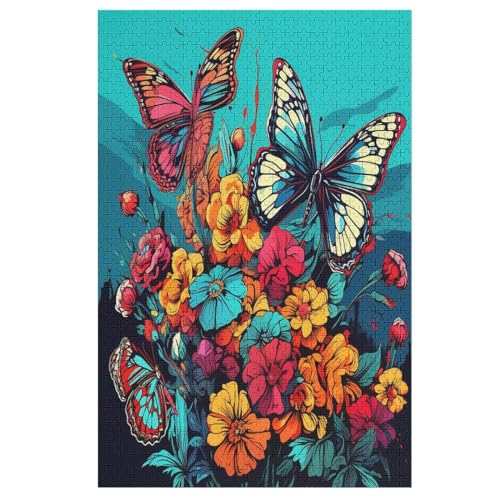 Puzzles Für Erwachsene Animal Schmetterling,1000-teilige Puzzle Für Kinder Ab 12 Jahren, Holzpuzzles Für Die Heimdekoration, （78×53cm） von AASWSWW
