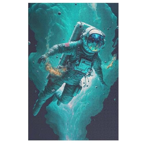 Puzzles Für Erwachsene Astronaut,1000-teilige Puzzle Für Kinder Ab 12 Jahren, Holzpuzzles Für Die Heimdekoration, （78×53cm） von AASWSWW
