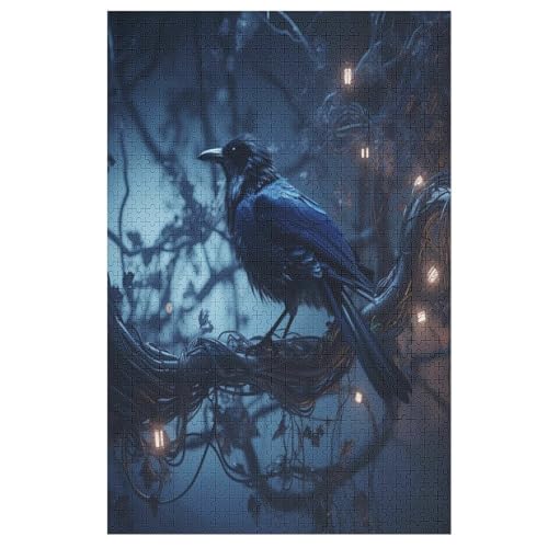 Puzzles Für Erwachsene Corbeau,1000-teilige Puzzle Für Kinder Ab 12 Jahren, Holzpuzzles Für Die Heimdekoration, （78×53cm） von AASWSWW
