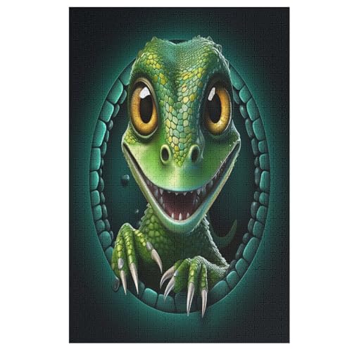 Puzzles Für Erwachsene Eidechse,1000-teilige Puzzle Für Kinder Ab 12 Jahren, Holzpuzzles Für Die Heimdekoration, （78×53cm） von AASWSWW