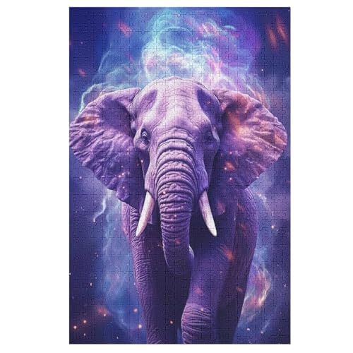 Puzzles Für Erwachsene Elefant,1000-teilige Puzzle Für Kinder Ab 12 Jahren, Holzpuzzles Für Die Heimdekoration, （78×53cm） von AASWSWW