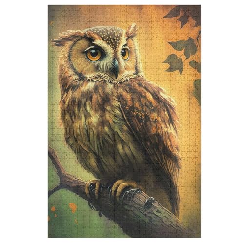 Puzzles Für Erwachsene Eule,1000-teilige Puzzle Für Kinder Ab 12 Jahren, Holzpuzzles Für Die Heimdekoration, （78×53cm） von AASWSWW