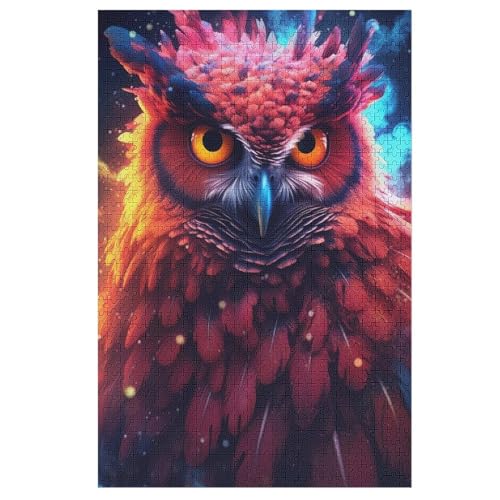 Puzzles Für Erwachsene Eule,1000-teilige Puzzle Für Kinder Ab 12 Jahren, Holzpuzzles Für Die Heimdekoration, （78×53cm） von AASWSWW