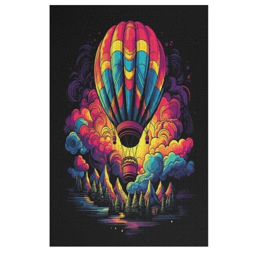 Puzzles Für Erwachsene Heißluftballon,1000-teilige Puzzle Für Kinder Ab 12 Jahren, Holzpuzzles Für Die Heimdekoration, （78×53cm） von AASWSWW