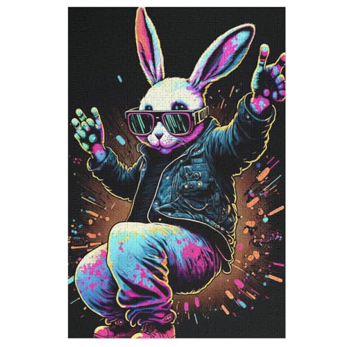 Puzzles Für Erwachsene Kaninchen,1000-teilige Puzzle Für Kinder Ab 12 Jahren, Holzpuzzles Für Die Heimdekoration, （78×53cm） von AASWSWW