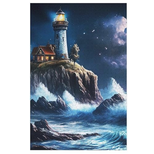 Puzzles Für Erwachsene Leuchtfeuer,1000-teilige Puzzle Für Kinder Ab 12 Jahren, Holzpuzzles Für Die Heimdekoration, （78×53cm） von AASWSWW