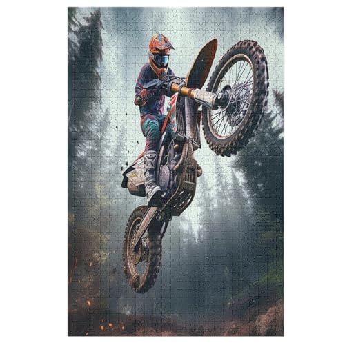 Puzzles Für Erwachsene Motocross,1000-teilige Puzzle Für Kinder Ab 12 Jahren, Holzpuzzles Für Die Heimdekoration, （78×53cm） von AASWSWW