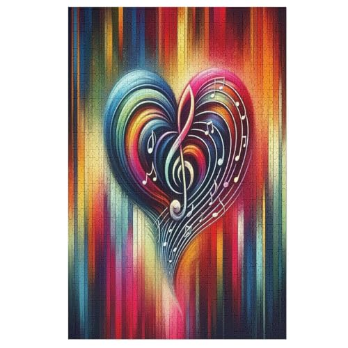 Puzzles Für Erwachsene Musiknote,1000-teilige Puzzle Für Kinder Ab 12 Jahren, Holzpuzzles Für Die Heimdekoration, （78×53cm） von AASWSWW