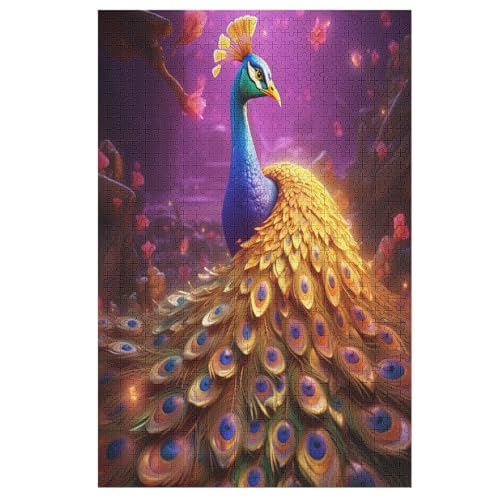Puzzles Für Erwachsene Pfau,1000-teilige Puzzle Für Kinder Ab 12 Jahren, Holzpuzzles Für Die Heimdekoration, （78×53cm） von AASWSWW