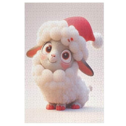 Puzzles Für Erwachsene Süßes Schaf,1000-teilige Puzzle Für Kinder Ab 12 Jahren, Holzpuzzles Für Die Heimdekoration, （78×53cm） von AASWSWW
