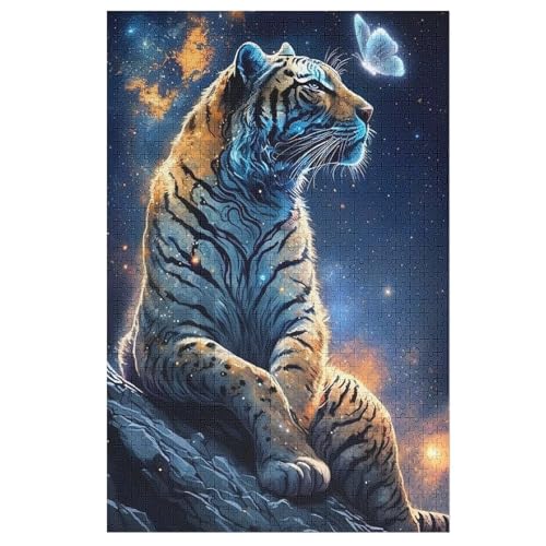 Puzzles Für Erwachsene Tiger,1000-teilige Puzzle Für Kinder Ab 12 Jahren, Holzpuzzles Für Die Heimdekoration, （78×53cm） von AASWSWW