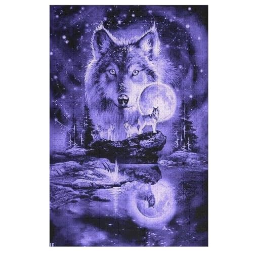 Puzzles Für Erwachsene Wolf,1000-teilige Puzzle Für Kinder Ab 12 Jahren, Holzpuzzles Für Die Heimdekoration, （78×53cm） von AASWSWW