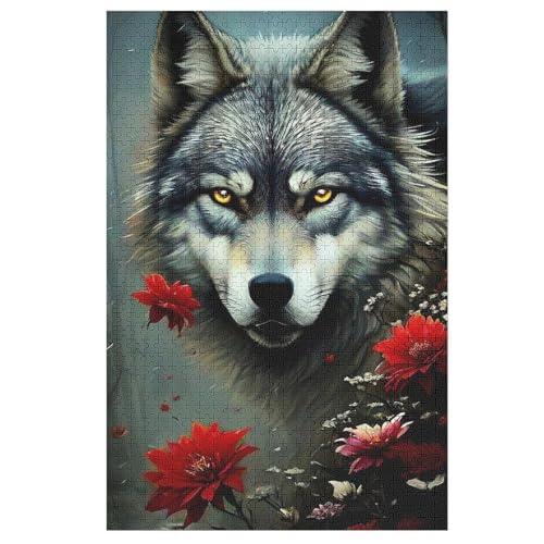 Puzzles Für Erwachsene Wolf,1000-teilige Puzzle Für Kinder Ab 12 Jahren, Holzpuzzles Für Die Heimdekoration, （78×53cm） von AASWSWW