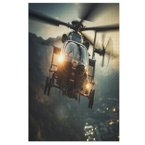 Puzzles Hélicoptère, 1000 Teile, Puzzle Aus Holz Für Erwachsene Und Kinder Ab 12 Jahren, Lernspielzeug （78×53cm） von AASWSWW