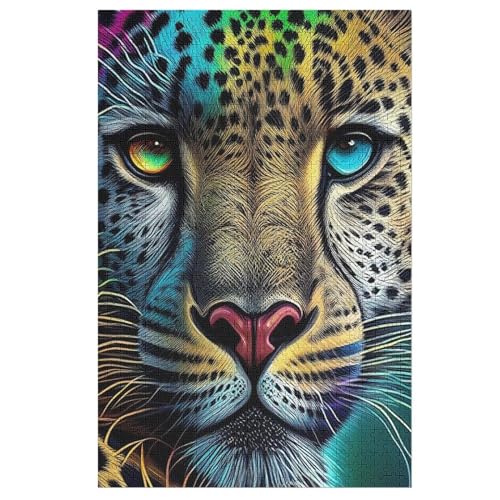Puzzles Leopard, 1000 Teile, Puzzle Aus Holz Für Erwachsene Und Kinder Ab 12 Jahren, Lernspielzeug （78×53cm） von AASWSWW