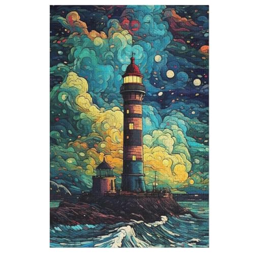 Puzzles Leuchtfeuer, 1000 Teile, Puzzle Aus Holz Für Erwachsene Und Kinder Ab 12 Jahren, Lernspielzeug （78×53cm） von AASWSWW