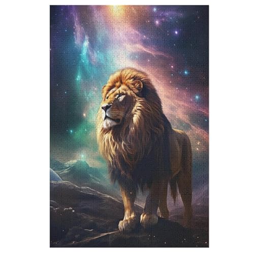 Puzzles Löwe, 1000 Teile, Puzzle Aus Holz Für Erwachsene Und Kinder Ab 12 Jahren, Lernspielzeug （78×53cm） von AASWSWW