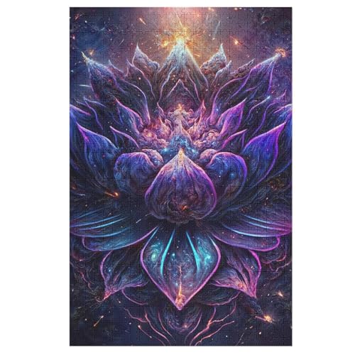 Puzzles Lotus Flower, 1000 Teile, Puzzle Aus Holz Für Erwachsene Und Kinder Ab 12 Jahren, Lernspielzeug （78×53cm） von AASWSWW