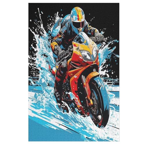 Puzzles Motorrad, 1000 Teile, Puzzle Aus Holz Für Erwachsene Und Kinder Ab 12 Jahren, Lernspielzeug （78×53cm） von AASWSWW