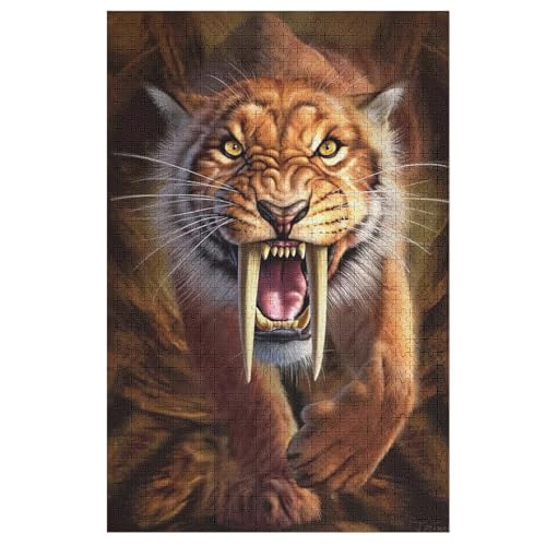 Puzzles Tiger, 1000 Teile, Puzzle Aus Holz Für Erwachsene Und Kinder Ab 12 Jahren, Lernspielzeug （78×53cm） von AASWSWW