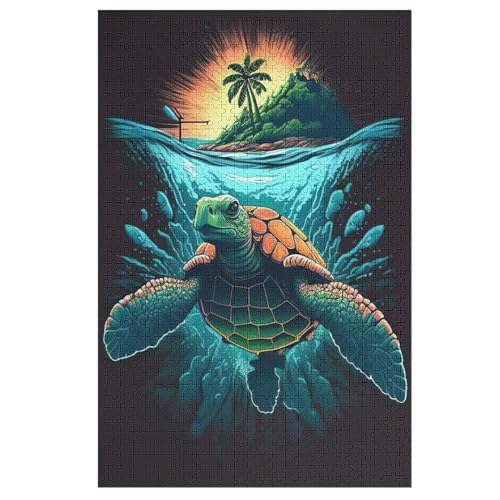 Schildkröte Holzpuzzle 1000 Teile, Knobelspiele Für Erwachsene, Teenager, Puzzles Unmögliche - Kinder Puzzle Zimmer Deko （78×53cm） von AASWSWW