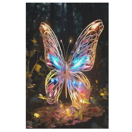 Schmetterling -Puzzle, 1000 Teile,Holzpuzzle Für Erwachsene Kinder, Lustiges Spielzeug, Denkspiel, Bildungsspiel, （78×53cm） von AASWSWW