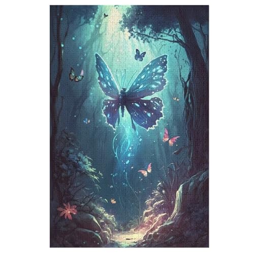 Schmetterling Puzzle 1000 Teile, Holzpuzzle Für Erwachsene Kinder, Impossible Puzzles, Geschicklichkeitsspiel Für Die Ganze Familie （78×53cm） von AASWSWW