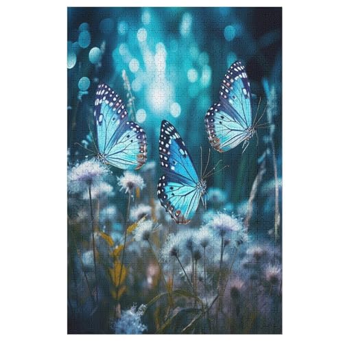 Schmetterling Puzzles 1000 Teile Erwachsener Kniffel Spaß Für Die Ganze Familie, Holzpuzzle Kinder Erwachsene, Impossible Puzzle Schwer （78×53cm） von AASWSWW