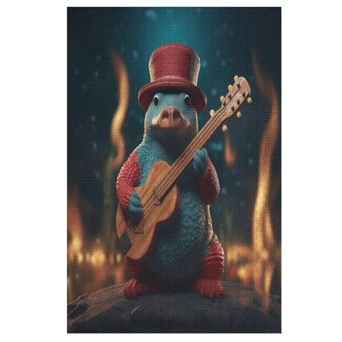 Schnabeltier 1000 Teile Holzpuzzle,einzigartiges Puzzle, Geschenk Für Erwachsene,Familienspiel,Herausforderungsaktivität,（78×53cm） von AASWSWW